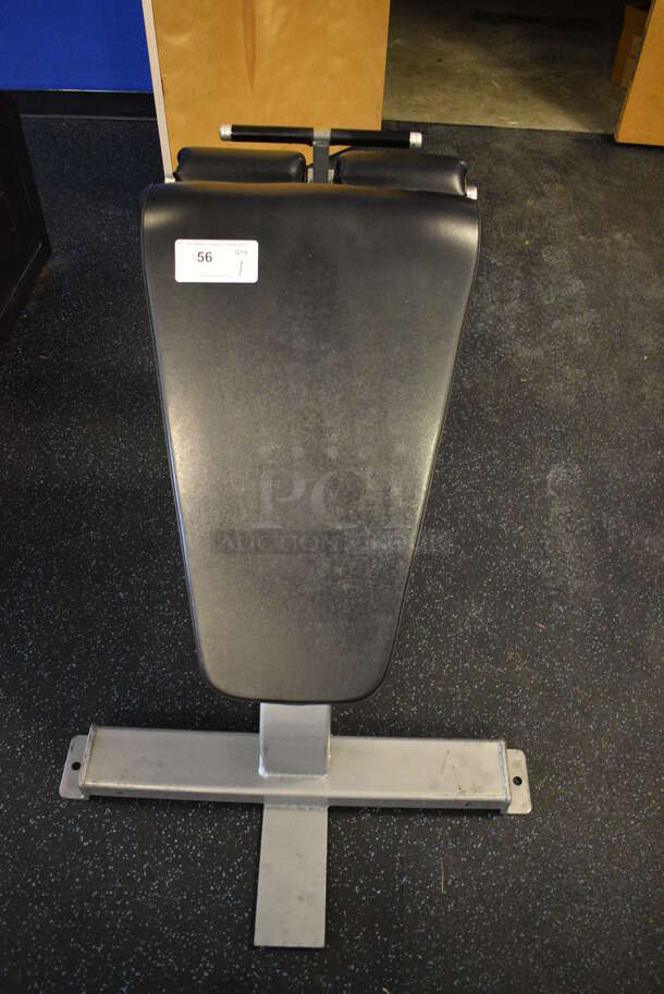 Precor Icarian Gray Metal Floor Style 45 Degree Angled Roman Chair Sit Up Abdominal Bench. BUYER MUST REMOVE. 48x30x30. (upstairs) - Image 1 of 5