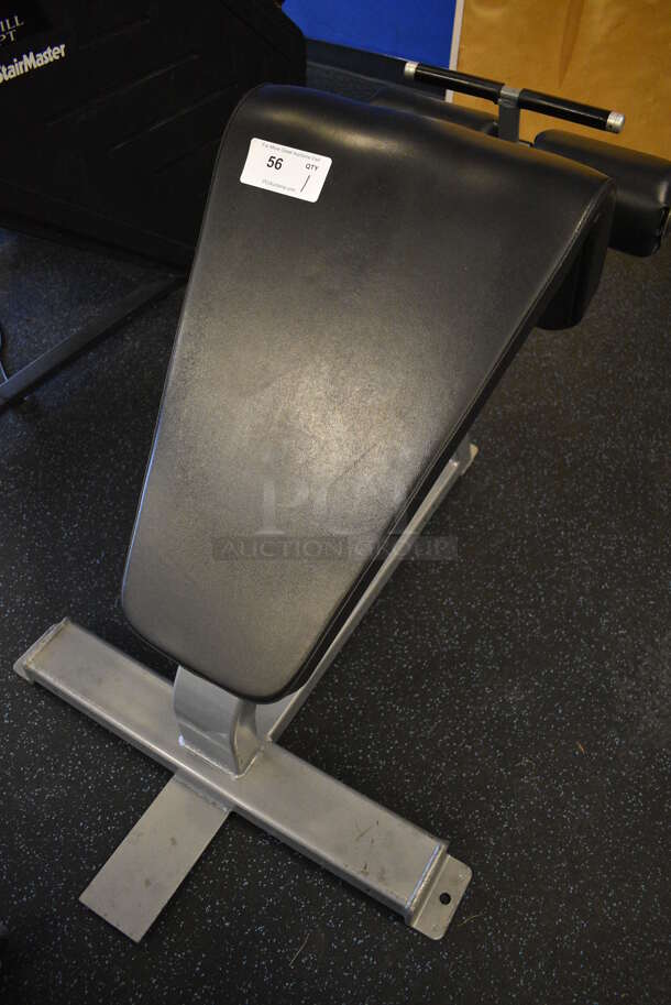 Precor Icarian Gray Metal Floor Style 45 Degree Angled Roman Chair Sit Up Abdominal Bench. BUYER MUST REMOVE. 48x30x30. (upstairs) - Image 3 of 5
