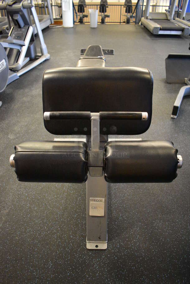 Precor Icarian Gray Metal Floor Style 45 Degree Angled Roman Chair Sit Up Abdominal Bench. BUYER MUST REMOVE. 48x30x30. (upstairs) - Image 4 of 5