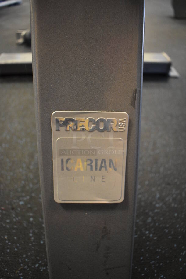 Precor Icarian Gray Metal Floor Style 45 Degree Angled Roman Chair Sit Up Abdominal Bench. BUYER MUST REMOVE. 48x30x30. (upstairs) - Image 5 of 5