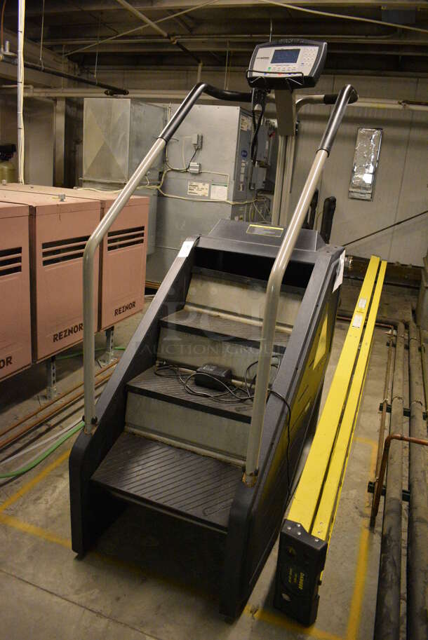 Nautilus Model Stepmill Metal Stair Master Floor Style Stair Machine. BUYER MUST REMOVE. 29x50x85. Tested and Does Not Power On. (upstairs) This Unit Will Be Moved Down To The First Floor Before Pick Up Day Begins! - Image 3 of 8