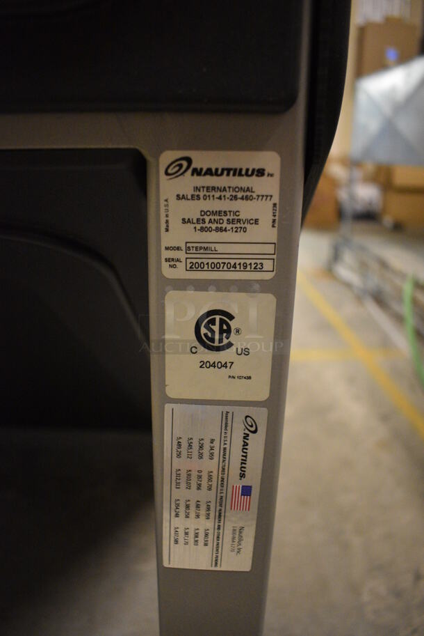 Nautilus Model Stepmill Metal Stair Master Floor Style Stair Machine. BUYER MUST REMOVE. 29x50x85. Tested and Does Not Power On. (upstairs) This Unit Will Be Moved Down To The First Floor Before Pick Up Day Begins! - Image 7 of 8