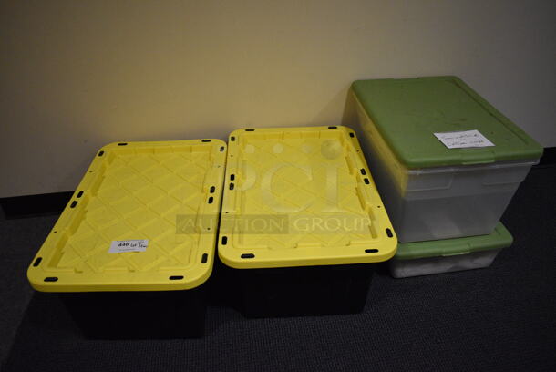 ALL ONE MONEY! Lot of 4 Various Poly Bins! (office wing)