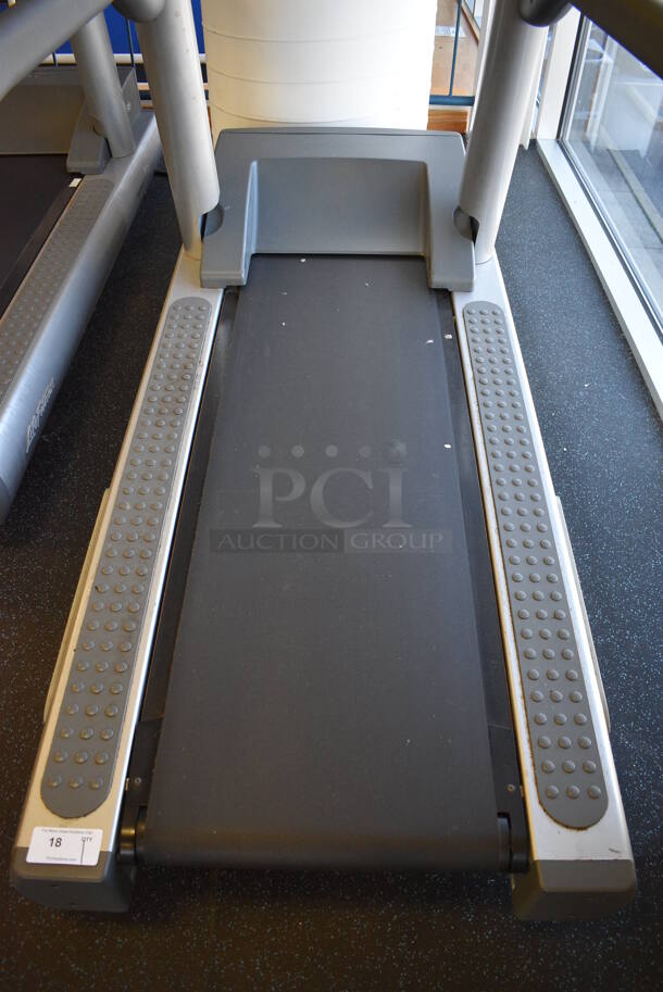 NICE! Life Fitness Model 95Ti Metal Heavy Duty Commercial Floor Style Treadmill w/ Heart Rate Sensors and Cup Holders. 120 Volts, 1 Phase. BUYER MUST REMOVE. 36x84x65. Tested and Working! (upstairs) This Unit Will Be Moved Down To The First Floor Before Pick Up Day Begins! - Image 4 of 8