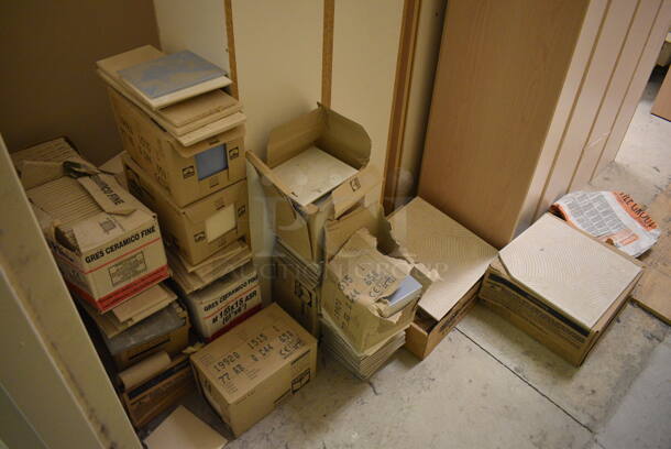 ALL ONE MONEY! Room Lot of Various Items Including Wood Pattern Lockers and Tiles! BUYER MUST REMOVE. (womens locker room) - Image 2 of 9