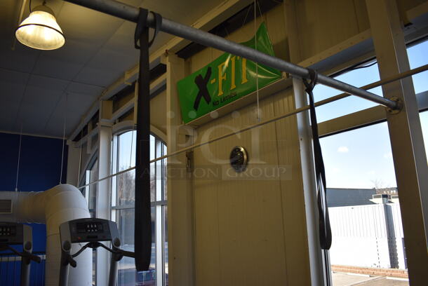 Metal Commercial Floor and Wall Mounted Bar w/ Utslayer Punching Bag and Punching Ball. BUYER MUST REMOVE. 105x21x90. (upstairs) - Image 5 of 7