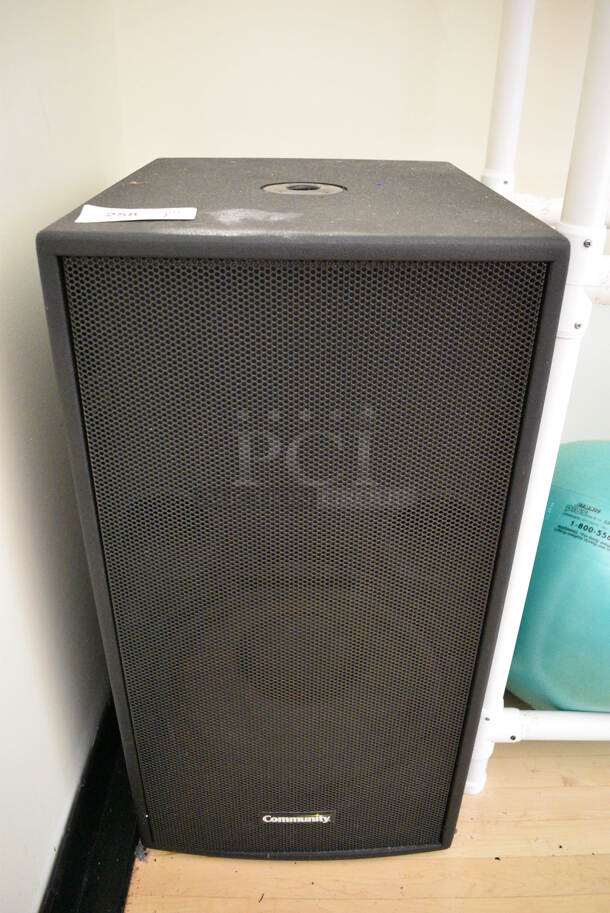 Community Model TD215S Speaker. BUYER MUST REMOVE. 17x22x34. (aerobic room)