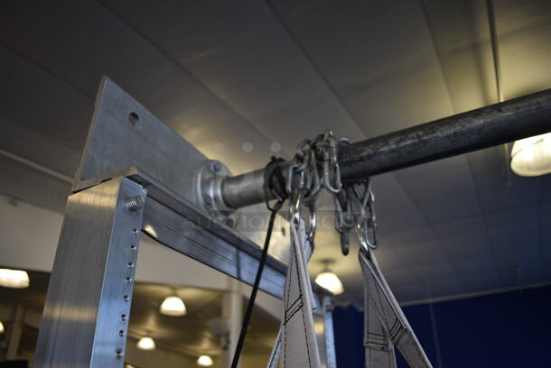 Metal Commercial Floor and Wall Mounted Bar w/ Utslayer Punching Bag and Punching Ball. BUYER MUST REMOVE. 105x21x90. (upstairs) - Image 6 of 7