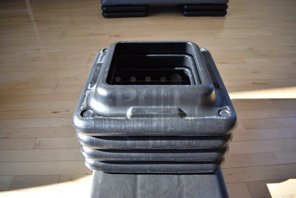Gray and Black Aerobic Stepper Exercise Work Out Step w/ 4 Risers. 43x15x9. (aerobic room) - Image 4 of 4
