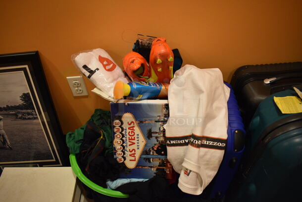 ALL ONE MONEY! Lot of Various Items Including Step Stool, Bags and Pillow! BUYER MUST REMOVE. (massage room between womens and mens locker rooms) - Image 5 of 6