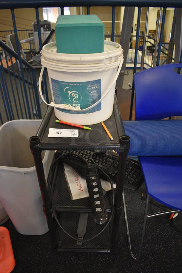 ALL ONE MONEY! Lot of Various Items Including Blue Chair, 3 Tier Black Rack and Orange Cone! (upstairs)
 - Image 3 of 5