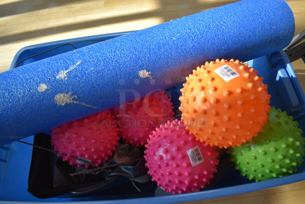 ALL ONE MONEY! Lot of Various Items Including Spikey Balls in Blue Bin! (aerobic room) - Image 3 of 4