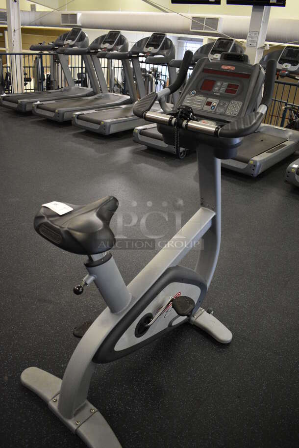 GREAT! Star Trac Pro Model 9-6330-SINTPO Metal Floor Style Upright Stationary Bicycle w/ 2 Cup Holders. BUYER MUST REMOVE. 29x44x58. Tested and Working! (upstairs) This Unit Will Be Moved Down To The First Floor Before Pick Up Day Begins! - Image 1 of 9