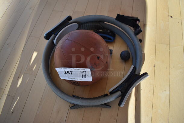 ALL ONE MONEY! Lot of Various Items Including Thigh Band and Medicine Ball! (aerobic room) - Image 2 of 3