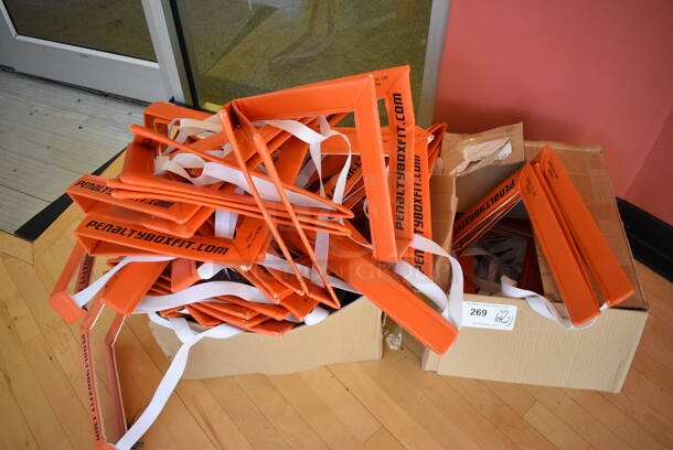 ALL ONE MONEY! Lot of 2 Orange and White Penalty Box Frames! 26.5x29.5. (aerobic room)
 - Image 2 of 5