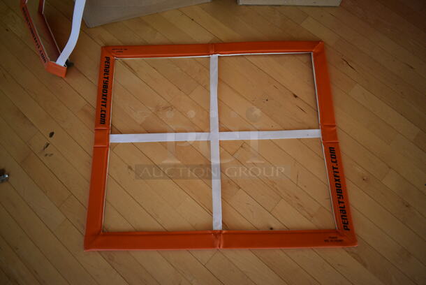 ALL ONE MONEY! Lot of 2 Orange and White Penalty Box Frames! 26.5x29.5. (aerobic room)
 - Image 3 of 5