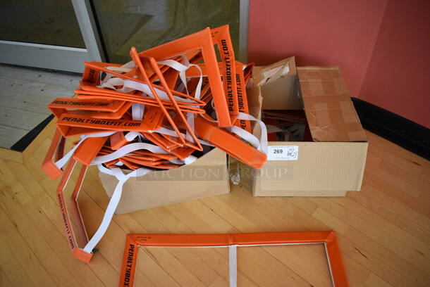 ALL ONE MONEY! Lot of 2 Orange and White Penalty Box Frames! 26.5x29.5. (aerobic room)
 - Image 4 of 5