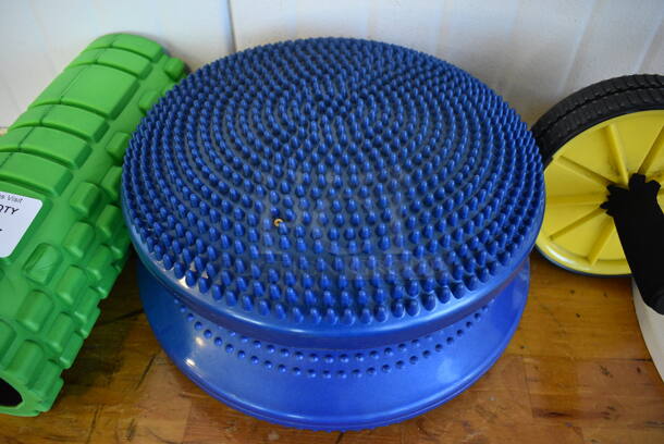ALL ONE MONEY! Lot Includes White Fan, Roller Wheel, 2 Blue Balance Disc Pillows Pads ang Green Roller! (upstairs) - Image 5 of 8