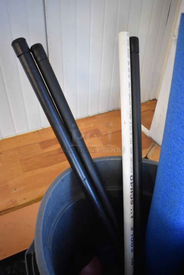 ALL ONE MONEY! Lot of Various Items Including Weight Bars and Blue Roller in Trash Can! (upstairs) - Image 2 of 5