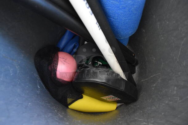 ALL ONE MONEY! Lot of Various Items Including Weight Bars and Blue Roller in Trash Can! (upstairs) - Image 3 of 5