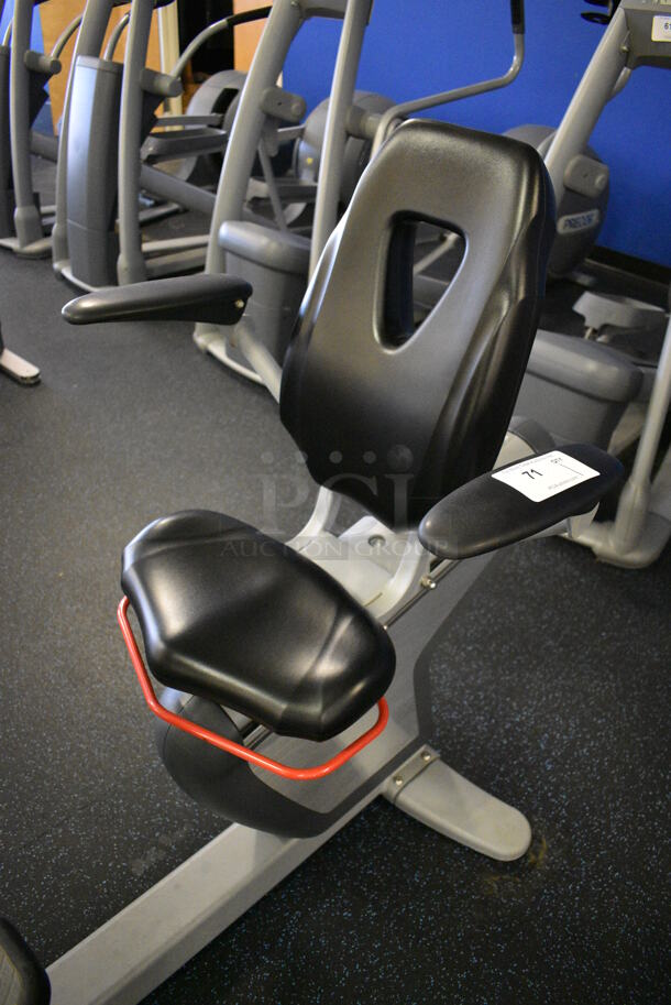 GREAT! Star Trac Pro Model 9-6430-SINTPO Metal Floor Style Seated Stationary Bicycle w/ Heart Rate Sensors, 2 Cup Holders and Arm Rests. BUYER MUST REMOVE. 26x65x53. Tested and Working! (upstairs) This Unit Will Be Moved Down To The First Floor Before Pick Up Day Begins! - Image 4 of 7