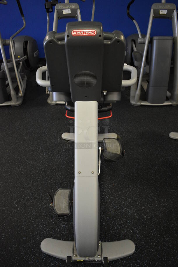 GREAT! Star Trac Pro Model 9-6430-SINTPO Metal Floor Style Seated Stationary Bicycle w/ Heart Rate Sensors, 2 Cup Holders and Arm Rests. BUYER MUST REMOVE. 26x65x53. Tested and Working! (upstairs) This Unit Will Be Moved Down To The First Floor Before Pick Up Day Begins! - Image 5 of 7