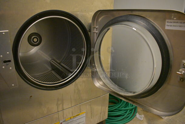NICE! Milnor Model MWR18E4 Stainless Steel Commercial Floor Style Front Load Washer. 208-240 Volts, 1-3 Phase. BUYER MUST REMOVE. Tested and Working! (office wing - laundry room) - Image 4 of 8