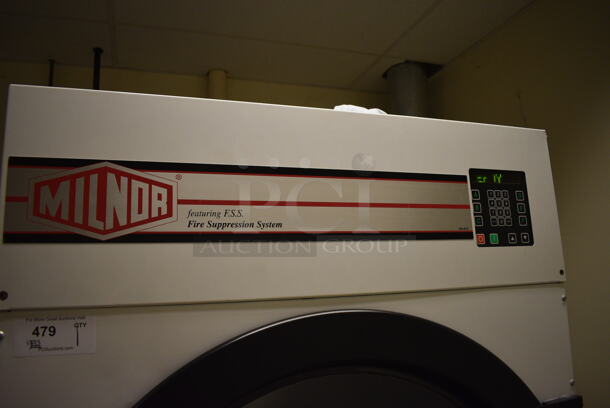 NICE! Milnor Metal Commercial Floor Style Gas Powered Front Load Dryer. BUYER MUST REMOVE. Tested and Working! (office wing - laundry room) - Image 2 of 6