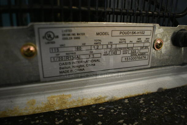 Oasis Model POUD1SK-H102 Floor Style Water Cooler Base. 115 Volts, 1 Phase. 13x13x40. (upstairs)
 - Image 7 of 7