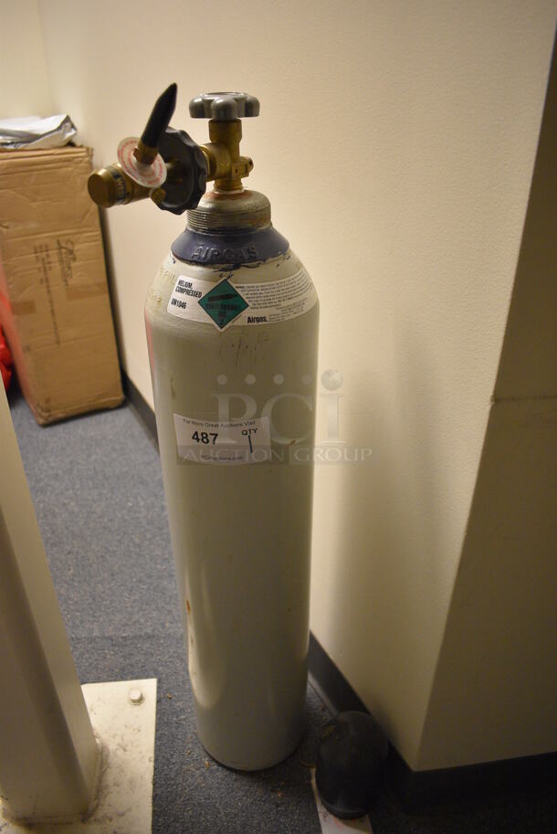 Metal Helium Tank. BUYER MUST REMOVE. (office wing)