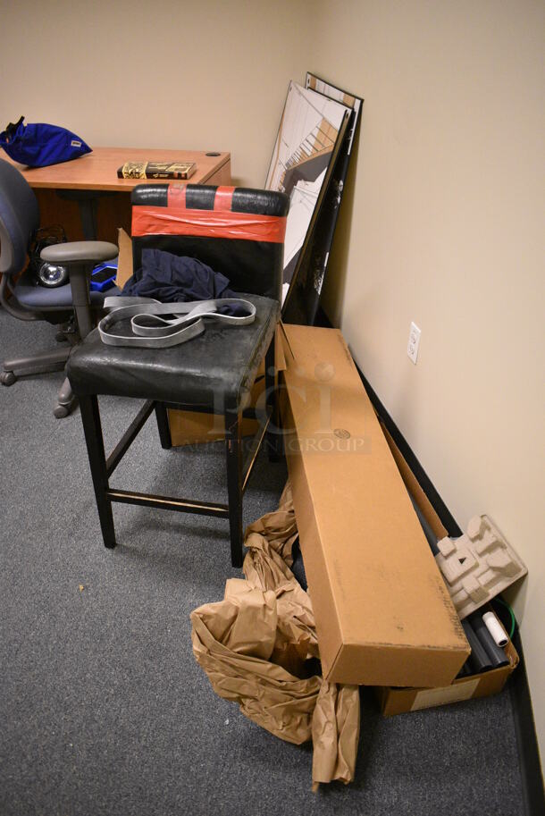 ALL ONE MONEY! Room Lot of Various Items Including 2 Desks, 4 Chairs, Filing Cabinet and Sneakers! BUYER MUST REMOVE. (office wing) - Image 2 of 7