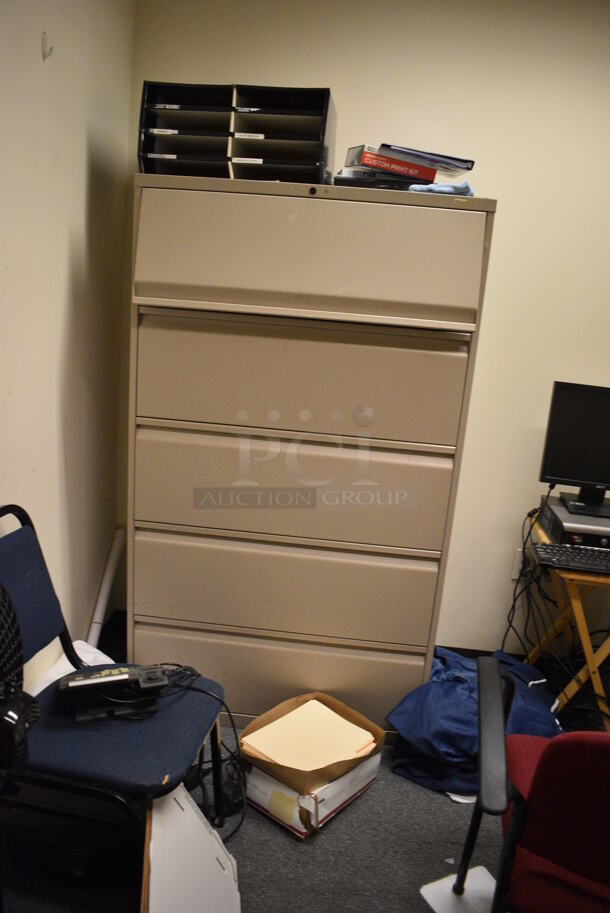 ALL ONE MONEY! Room Lot of Various Items Including Desk, 2 Chairs, 2 Filing Cabinets! Lot Does Not Include The Computer Systems. BUYER MUST REMOVE. (office wing) - Image 6 of 8