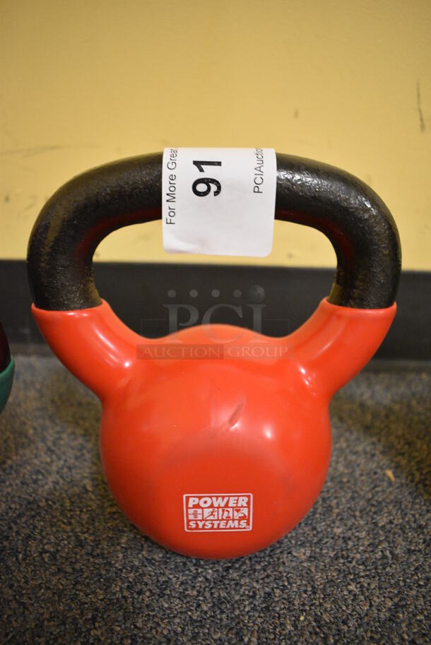 Power Systems Metal Red 18 Pound Kettlebell. 7.5x4.5x8.5. (upstairs - side room)

