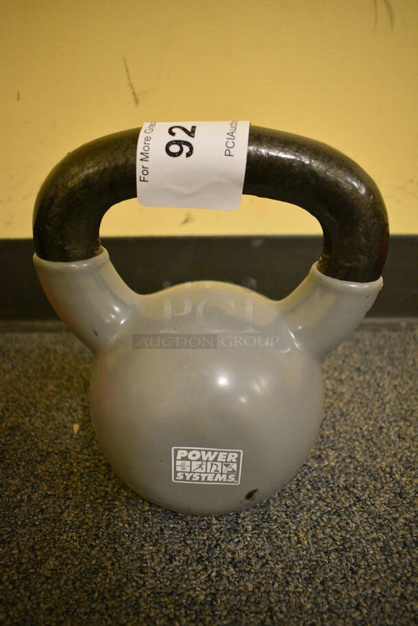 Power Systems Metal Gray 25 Pound Kettlebell. 7.5x5x8.5. (upstairs - side room)
