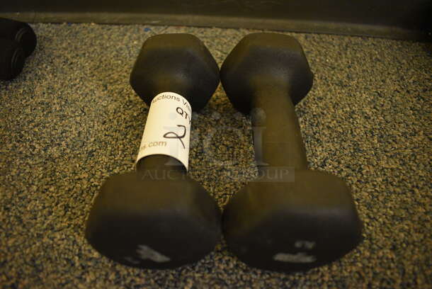 2 Perform Better Black Neoprene 3 Pound Dumbbells. 2.5x6x2.5. 2 Times Your Bid! (upstairs - side room)
