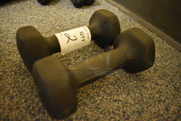 2 Perform Better Black Neoprene 3 Pound Dumbbells. 2.5x6x2.5. 2 Times Your Bid! (upstairs - side room)
 - Image 3 of 3