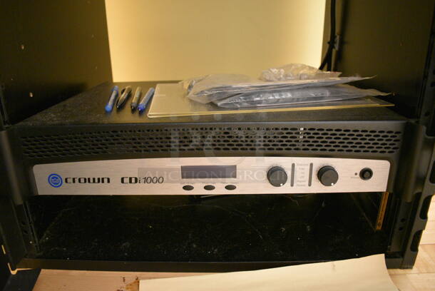 ALL ONE MONEY! Lot of Black Metal AV Cabinet w/ Middle Atlantic Power Amp, Crown  14M Rack, Sony DVP-NC85H CD/DVD Player and Crown CDi 1000 Rack. 20.5x19x36.5. (ballet room - upstairs) - Image 4 of 5