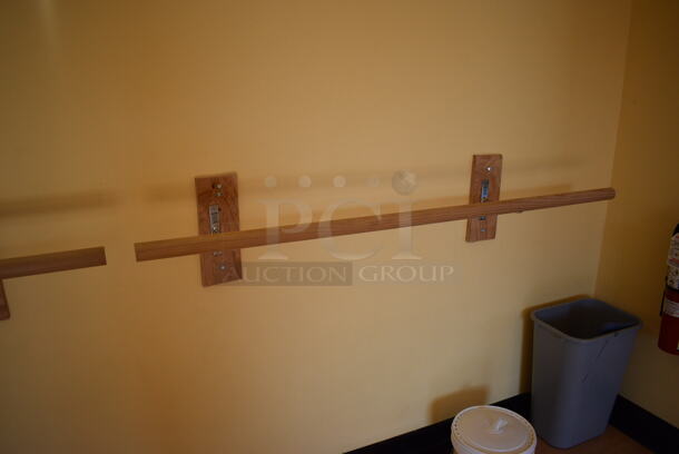 5 Alvas Wooden Wall Mount Ballet Barres Bars. BUYER MUST REMOVE. Includes 120". 5 Times Your Bid! (ballet room - upstairs) - Image 3 of 7