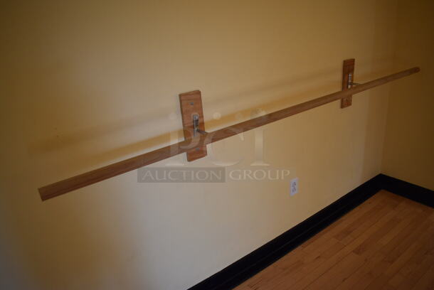 5 Alvas Wooden Wall Mount Ballet Barres Bars. BUYER MUST REMOVE. Includes 120". 5 Times Your Bid! (ballet room - upstairs) - Image 7 of 7