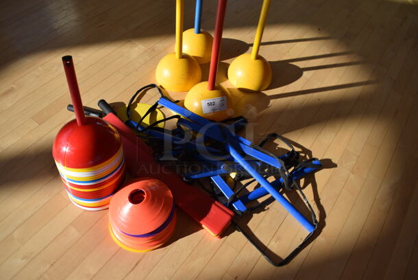 ALL ONE MONEY! Lot of Various Items Including Poles! (aerobic room) - Image 2 of 4