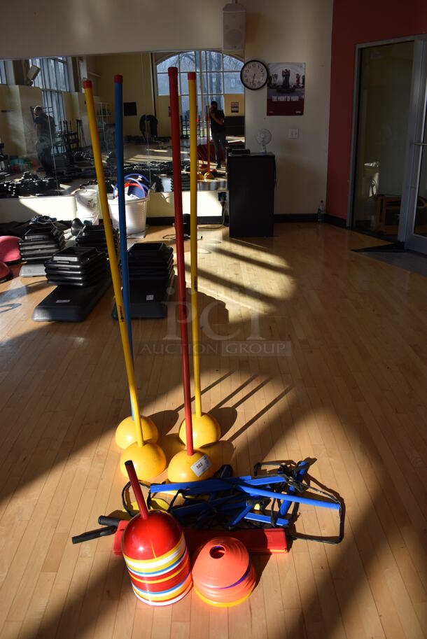 ALL ONE MONEY! Lot of Various Items Including Poles! (aerobic room) - Image 3 of 4