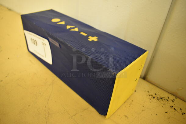 Big Jambox Blue and Yellow Portable Speaker. 10x3x4. (upstairs - side room) - Image 2 of 6