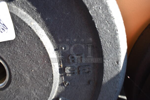 2 Hi-Temp Metal 35 Pound Weight Plates. BUYER MUST REMOVE. 17.5x17.5x3. 2 Times Your Bid! (weight room - back room) - Image 4 of 5