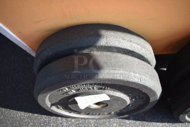 2 Hi-Temp Metal 35 Pound Weight Plates. BUYER MUST REMOVE. 17.5x17.5x3. 2 Times Your Bid! (weight room - back room) - Image 5 of 5