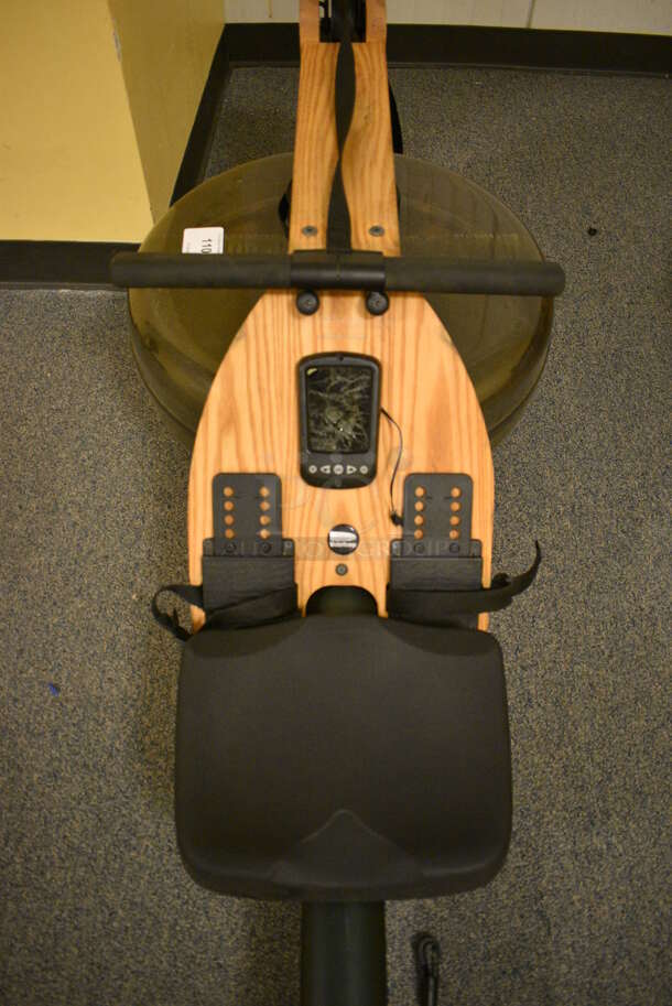 WaterRower GX Floor Style Wood Pattern Water Rowing Machine. Belt For Handle Is Detached. BUYER MUST REMOVE. 22x85x20. (upstairs - side room) - Image 3 of 6