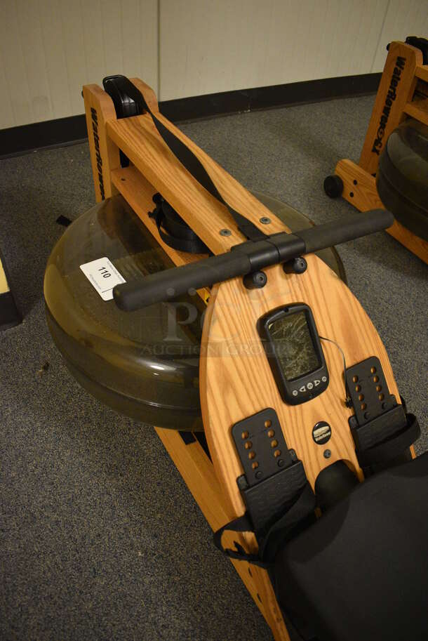 WaterRower GX Floor Style Wood Pattern Water Rowing Machine. Belt For Handle Is Detached. BUYER MUST REMOVE. 22x85x20. (upstairs - side room) - Image 5 of 6