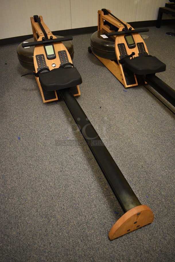 WaterRower GX Floor Style Wood Pattern Water Rowing Machine. BUYER MUST REMOVE. 22x85x20. Tested and Working! (upstairs - side room) - Image 3 of 5