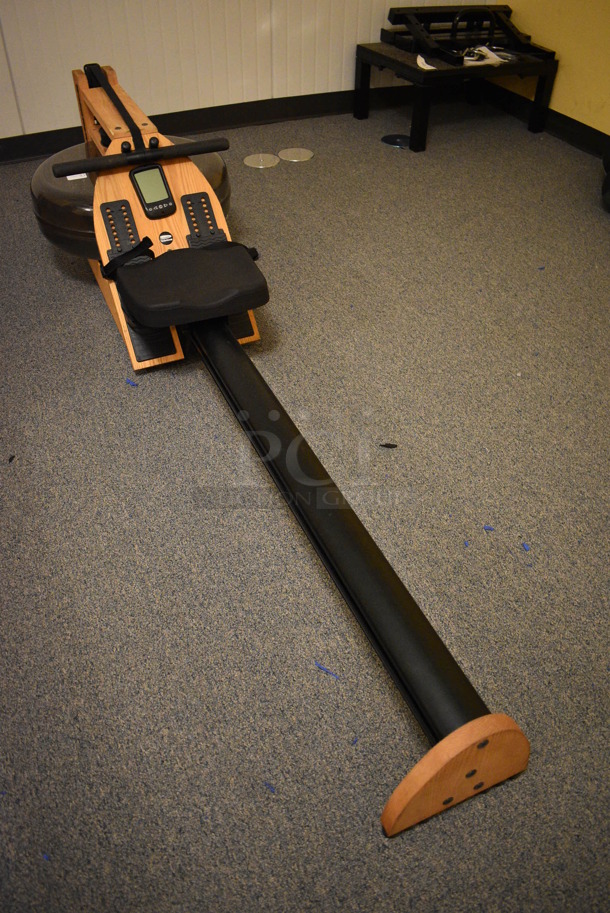 WaterRower GX Floor Style Wood Pattern Water Rowing Machine. BUYER MUST REMOVE. 22x85x20. Tested and Working! (upstairs - side room) - Image 2 of 6