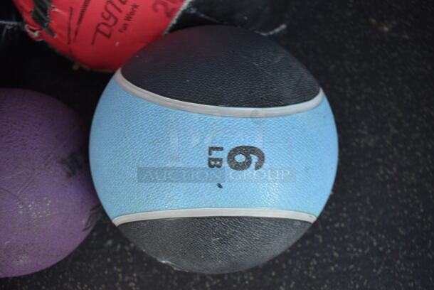 5 Various Medicine Balls; 2.2 Pounds, 6 Pounds, 10 Pounds, 14 Pounds and 20 Pounds. Includes 14x14x14. 5 Times Your Bid! (weight room - back room)  - Image 3 of 7