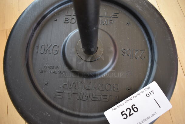 Les Mills Body Pump 22 Pound Weight Plate w/ Pole. BUYER MUST REMOVE. (aerobic room) - Image 3 of 4